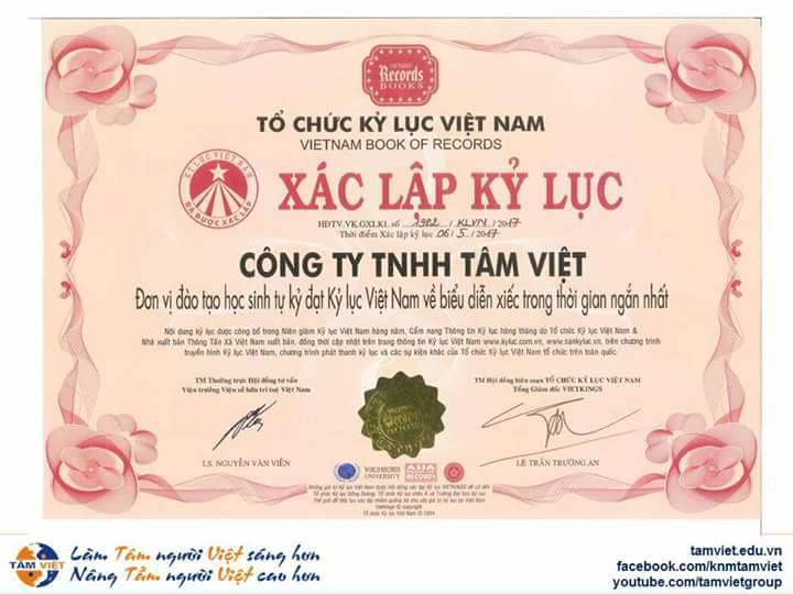 Tâm Việt đạt 4 giải Kỷ lục quốc gia