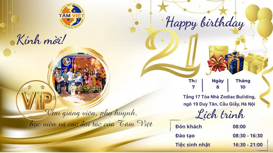 Thư Mời Sinh Nhật Tâm Việt 21 tuổi!