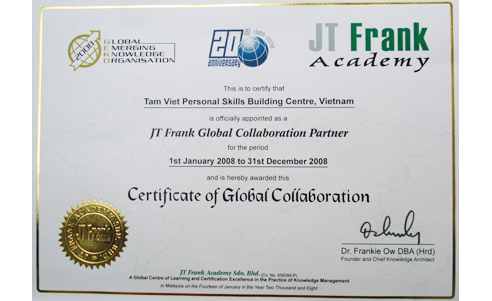 Tâm Việt hợp tác với JT Frank Academy triển khai chương trình Ứng dụng Quản trị tri thức trong DN Việt Nam